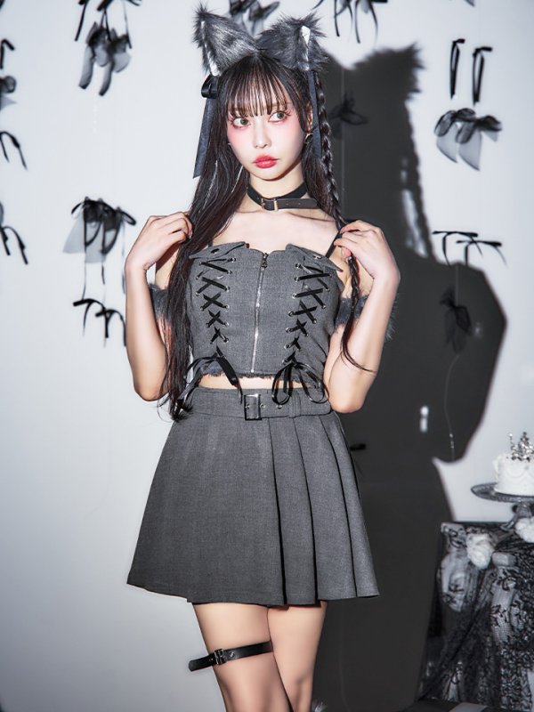 画像13: 【ハロウィン】レースアップオオカミセットアップ 【コスプレ8点セット】[HC03] (13)