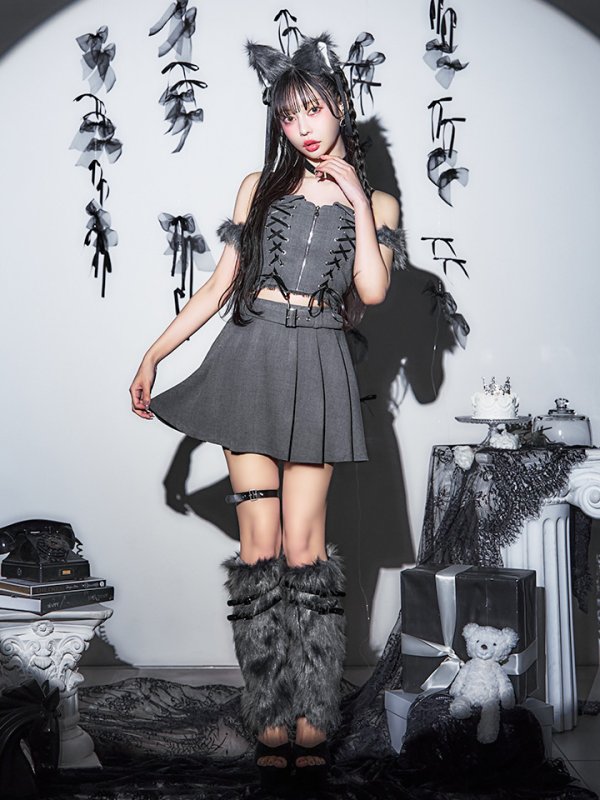 画像16: 【ハロウィン】レースアップオオカミセットアップ 【コスプレ8点セット】[HC03] (16)