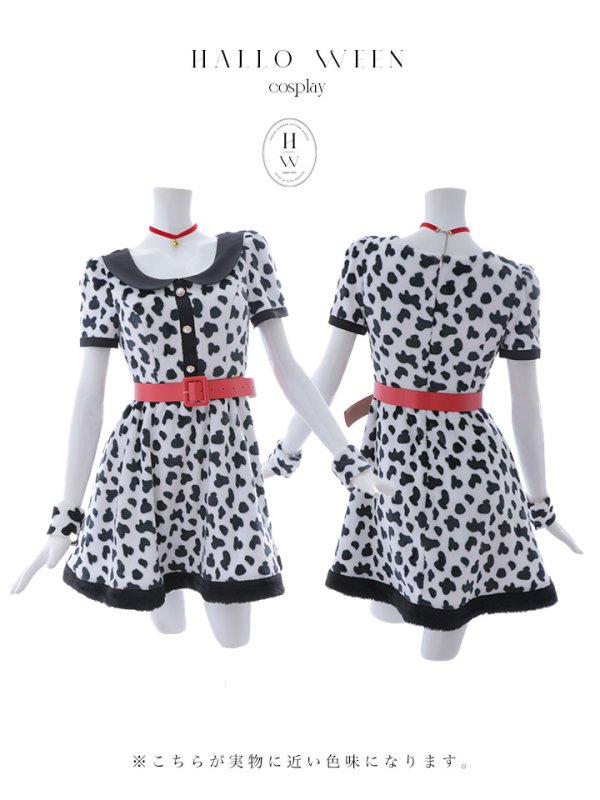 画像21: 【即日発送！】【ハロウィン】ダルメシアンミニフレアワンピース 【コスプレ点セット】 【S-XLサイズ/1カラー】[HC03] (21)