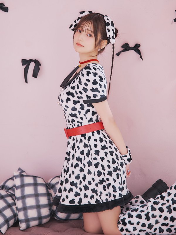 画像11: 【即日発送！】【ハロウィン】ダルメシアンミニフレアワンピース 【コスプレ点セット】 【S-XLサイズ/1カラー】[HC03] (11)