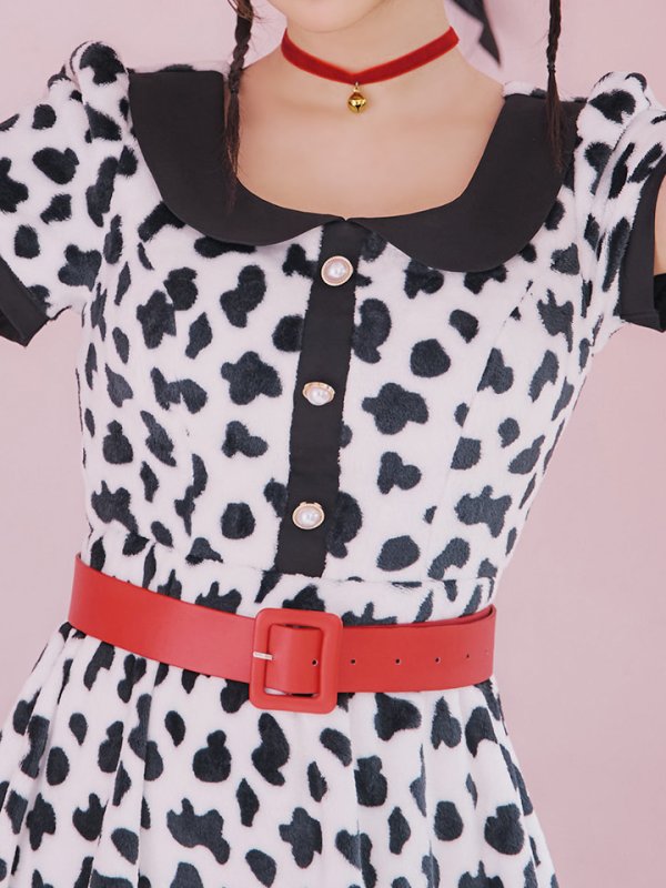 画像19: 【即日発送！】【ハロウィン】ダルメシアンミニフレアワンピース 【コスプレ点セット】 【S-XLサイズ/1カラー】[HC03] (19)