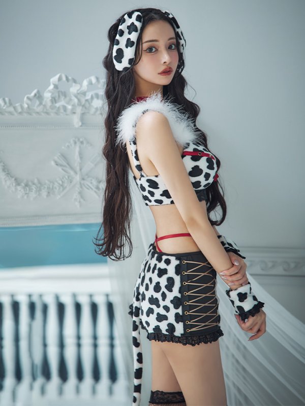 画像3: 【即日発送！】【ハロウィン】【sugar nine×マリームーンコラボ】ダルメシアンショートパンツセットアップ 【コスプレ6点セット】 【XS-Mサイズ/1カラー】[OF01] (3)