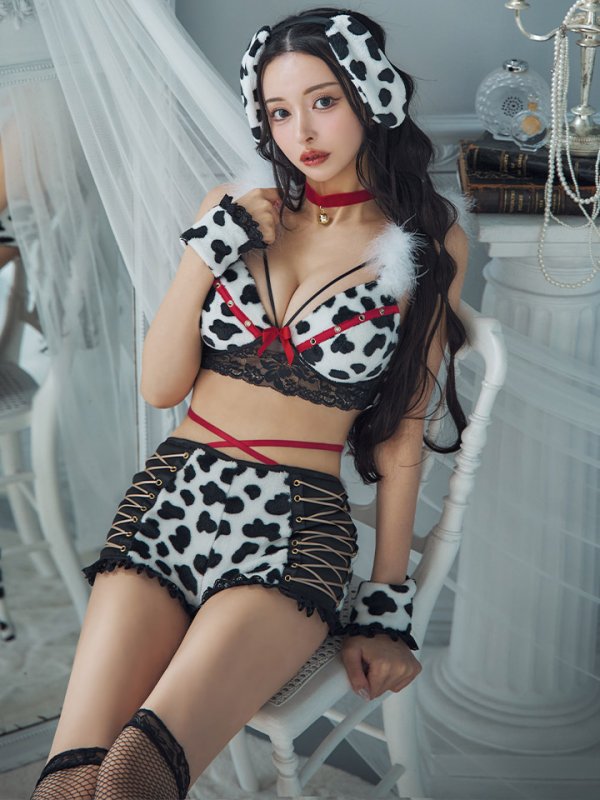 画像9: 【即日発送！】【ハロウィン】【sugar nine×マリームーンコラボ】ダルメシアンショートパンツセットアップ 【コスプレ6点セット】 【XS-Mサイズ/1カラー】[OF01] (9)