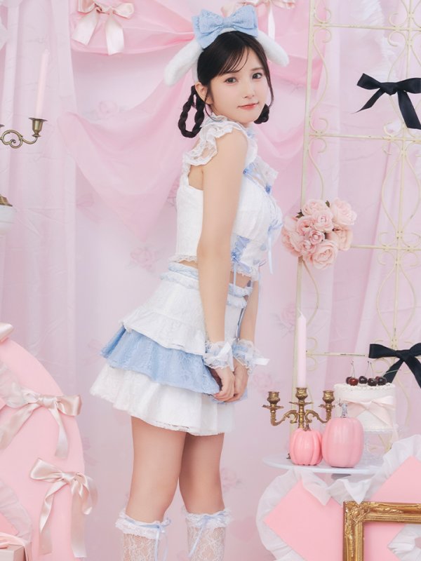 画像7: 【SALE!!】【即日発送！】【ハロウィン】ホワイトパピーセットアップ 【コスプレ6点セット】[HC03] (7)