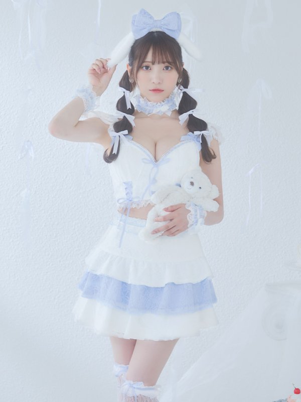 画像2: 【SALE!!】【即日発送！】【ハロウィン】ホワイトパピーセットアップ 【コスプレ6点セット】[OF01] (2)