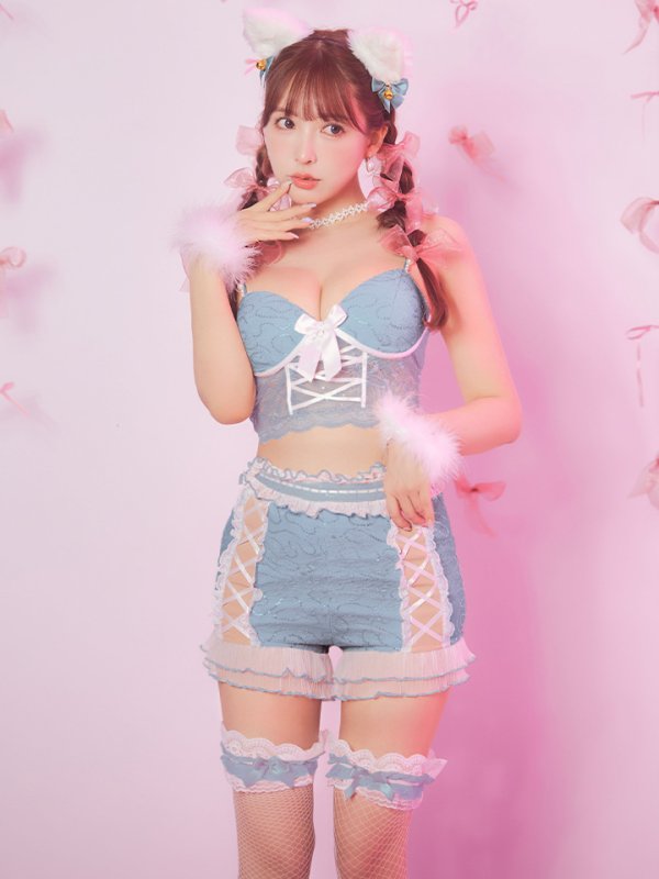 画像18: 【SALE!!】【ハロウィン】 キラキラキャットパンツセットアップ 【コスプレ6点セット】 【XS-Mサイズ/2カラー】[HC03] (18)