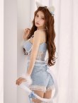 画像3: 【SALE!!】【ハロウィン】 キラキラキャットパンツセットアップ 【コスプレ6点セット】 【XS-Mサイズ/2カラー】[OF04] (3)