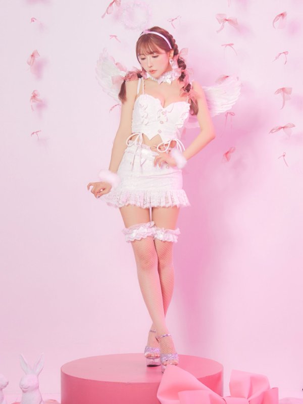 画像18: 【即日発送】【ハロウィン】セクシーエンジェルセットアップ 【コスプレ7点セット】【XS-Mサイズ/1カラー】[OF04-H] (18)