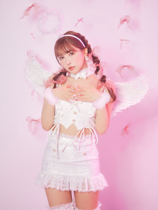 画像21: 【即日発送】【ハロウィン】セクシーエンジェルセットアップ 【コスプレ7点セット】【XS-Mサイズ/1カラー】[OF04-H] (21)