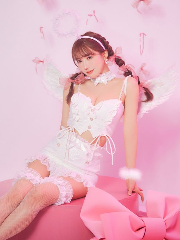 画像10: 【即日発送】【ハロウィン】セクシーエンジェルセットアップ 【コスプレ7点セット】【XS-Mサイズ/1カラー】[OF04-H] (10)