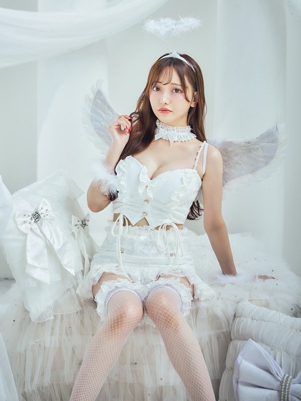 画像9: 【即日発送】【ハロウィン】セクシーエンジェルセットアップ 【コスプレ7点セット】【XS-Mサイズ/1カラー】[OF04-H] (9)