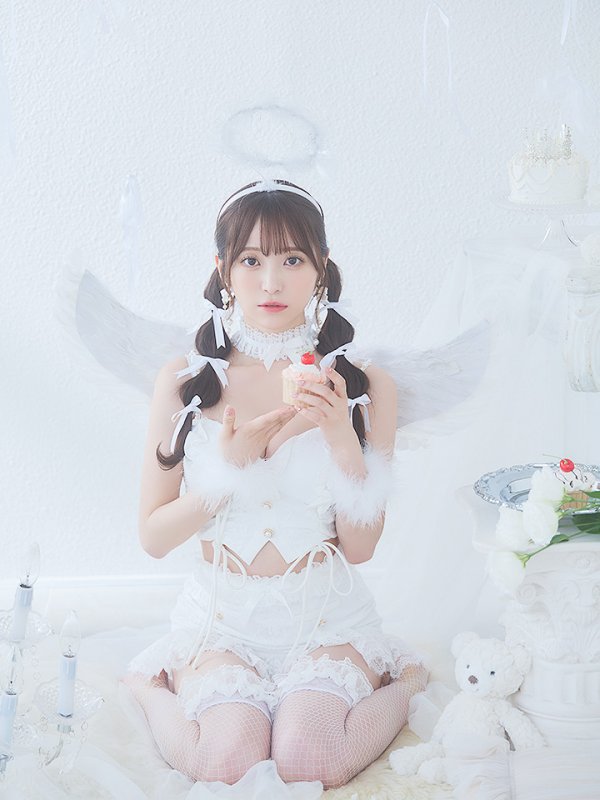 画像18: 【即日発送】【ハロウィン】セクシーエンジェルセットアップ 【コスプレ7点セット】【XS-Mサイズ/1カラー】[OF04-H] (18)