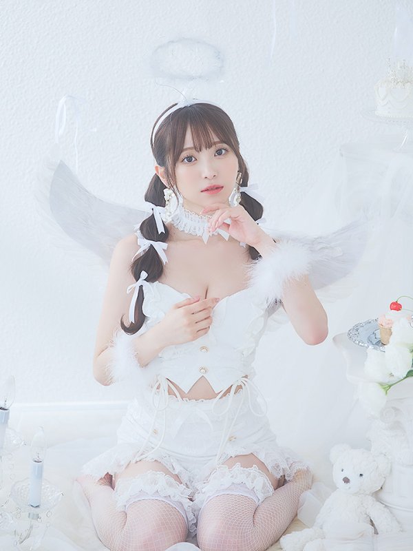 画像20: 【即日発送】【ハロウィン】セクシーエンジェルセットアップ 【コスプレ7点セット】【XS-Mサイズ/1カラー】[OF04-H] (20)