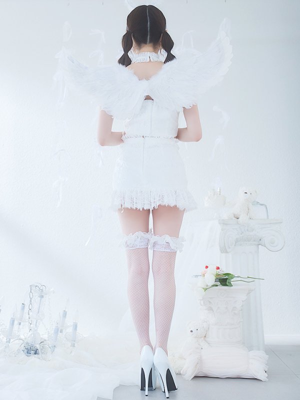 画像21: 【即日発送】【ハロウィン】セクシーエンジェルセットアップ 【コスプレ7点セット】【XS-Mサイズ/1カラー】[OF04-H] (21)