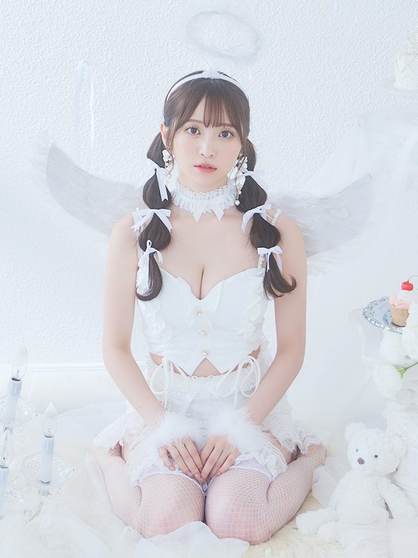 画像3: 【即日発送】【ハロウィン】セクシーエンジェルセットアップ 【コスプレ7点セット】【XS-Mサイズ/1カラー】[OF04-H] (3)