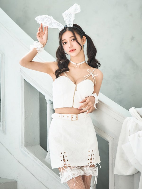 画像11: 【SALE!!】【即日発送！】【ハロウィン】レースリボンバニータイトミニセットアップ 【コスプレ8点セット】 【XS-Lサイズ/3カラー】[OF04] (11)