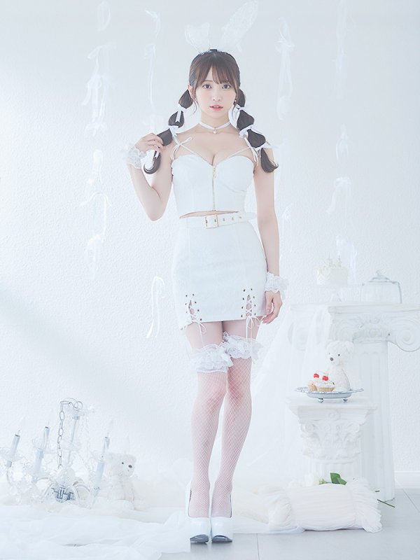 画像35: 【SALE!!】【即日発送！】【ハロウィン】レースリボンバニータイトミニセットアップ 【コスプレ8点セット】 【XS-Lサイズ/3カラー】[OF04] (35)