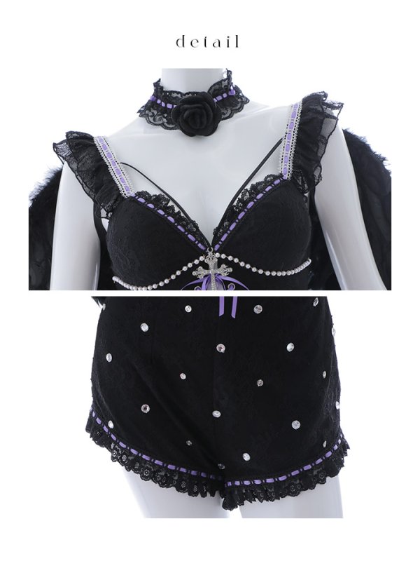 画像23: 【即日発送！】【ハロウィン】ビジューデビルパンツセットアップ 【コスプレ7点セット】[OF04-H] (23)