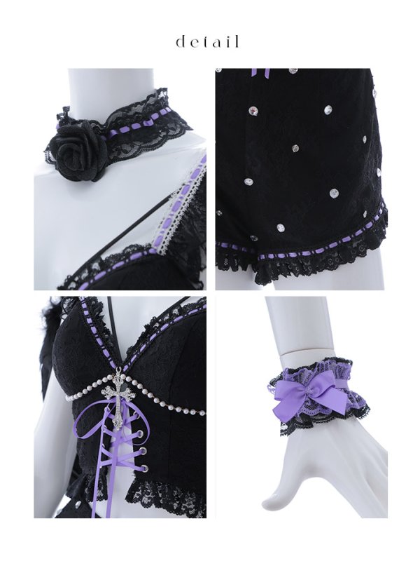 画像24: 【即日発送！】【ハロウィン】ビジューデビルパンツセットアップ 【コスプレ7点セット】[OF04-H] (24)