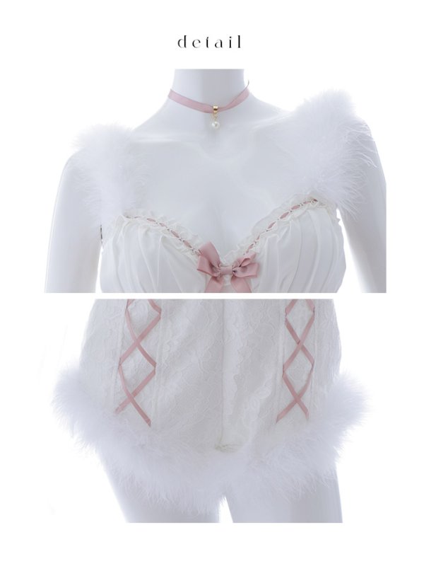 画像25: 【ハロウィン】 ファーキャミレースバニーガール 【コスプレ6点セット】 【XS-Mサイズ/2カラー】[OF04] (25)