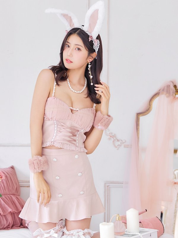 画像13: 【SALE!!】【即日発送！】【ハロウィン】 レースアップ バニーセットアップ 【コスプレ7点セット】 【XS-Mサイズ/1カラー】[HC03] (13)