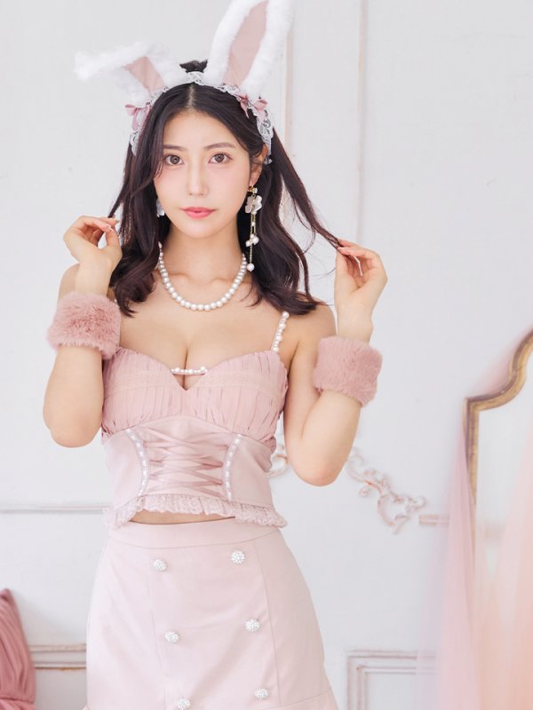 画像14: 【SALE!!】【即日発送！】【ハロウィン】 レースアップ バニーセットアップ 【コスプレ7点セット】 【XS-Mサイズ/1カラー】[HC03] (14)