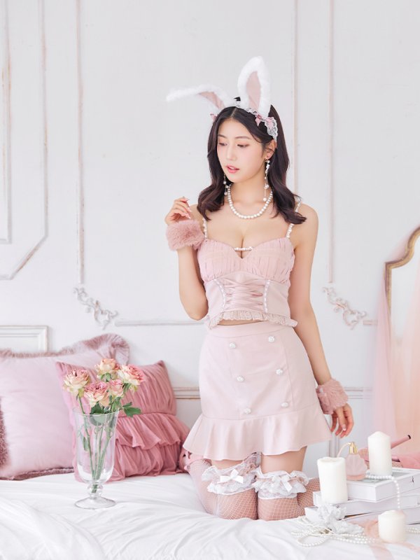 画像9: 【SALE!!】【即日発送！】【ハロウィン】 レースアップ バニーセットアップ 【コスプレ7点セット】 【XS-Mサイズ/1カラー】[HC03] (9)