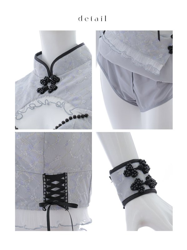 画像41: 【SALE!!】【即日発送！】【ハロウィン】 レースチャイナセットアップ 【コスプレ5点セット】【XS-Lサイズ】(SE01YN)[OF04] (41)