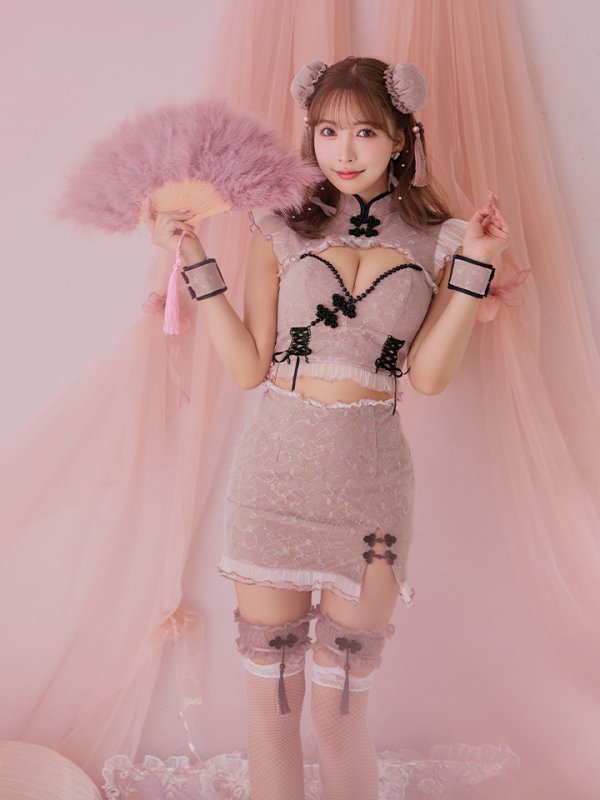 画像25: 【SALE!!】【即日発送！】【ハロウィン】 レースチャイナセットアップ 【コスプレ5点セット】【XS-Lサイズ】(SE01YN)[OF04] (25)