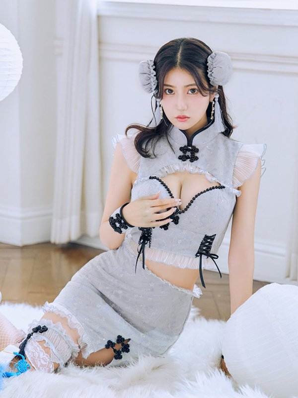 画像11: 【SALE!!】【即日発送！】【ハロウィン】 レースチャイナセットアップ 【コスプレ5点セット】【XS-Lサイズ】(SE01YN)[OF04] (11)