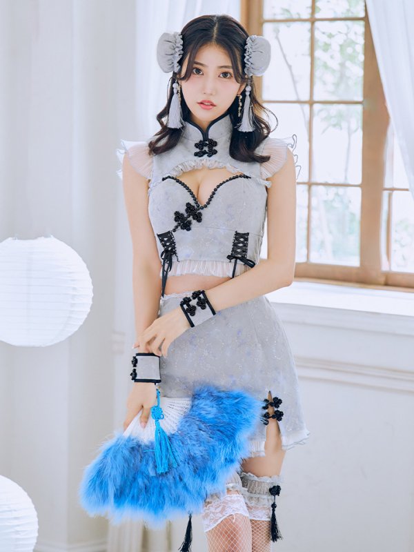 画像3: 【SALE!!】【即日発送！】【ハロウィン】 レースチャイナセットアップ 【コスプレ5点セット】【XS-Lサイズ】(SE01YN)[OF04] (3)