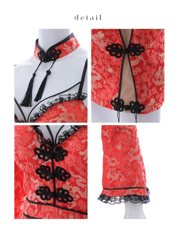 画像45: 【即日発送！】【ハロウィン】ベルスリーブチャイナセットアップ 【コスプレ5点セット】【XS-Mサイズ/1カラー】オフショルチャイナワンピース 【コスプレ6点セット】 【XS-Lサイズ/3カラー】(SE01YN)[OF04] (45)