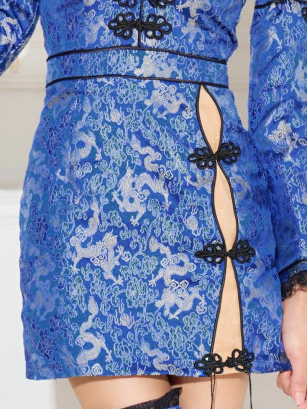 画像9: 【ハロウィン】 オフショルチャイナワンピース 【コスプレ6点セット】 【XS-Lサイズ/3カラー】(SE01YN)[OF04] (9)