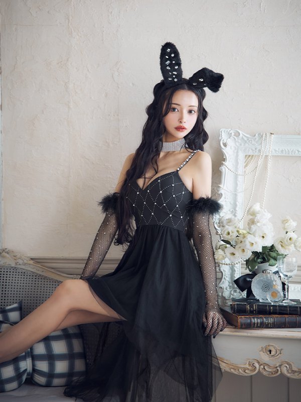 画像26: 【ハロウィン】 バニービジューフレアワンピース 【コスプレ5点セット】 【XS-Mサイズ/2カラー】[OF04] (26)