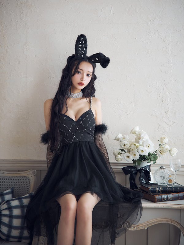 画像27: 【ハロウィン】 バニービジューフレアワンピース 【コスプレ5点セット】 【XS-Mサイズ/2カラー】[OF04] (27)