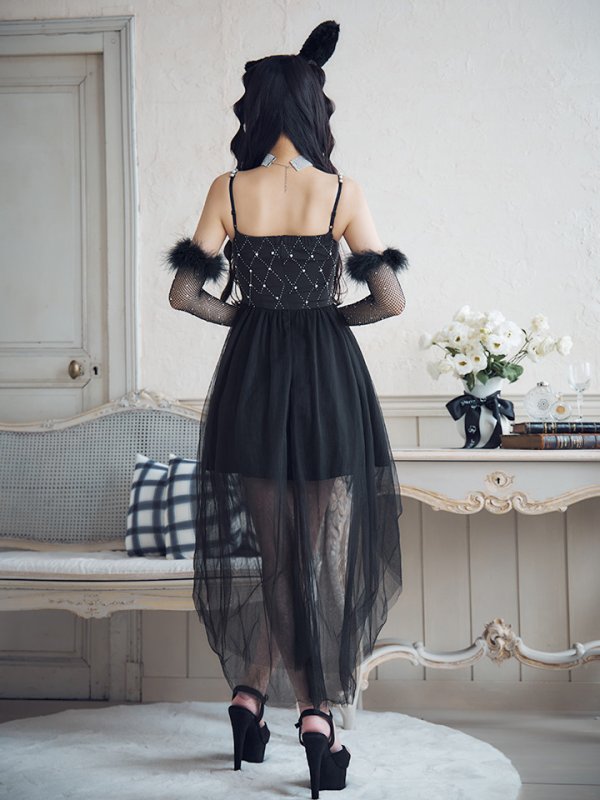 画像30: 【ハロウィン】 バニービジューフレアワンピース 【コスプレ5点セット】 【XS-Mサイズ/2カラー】[OF04] (30)