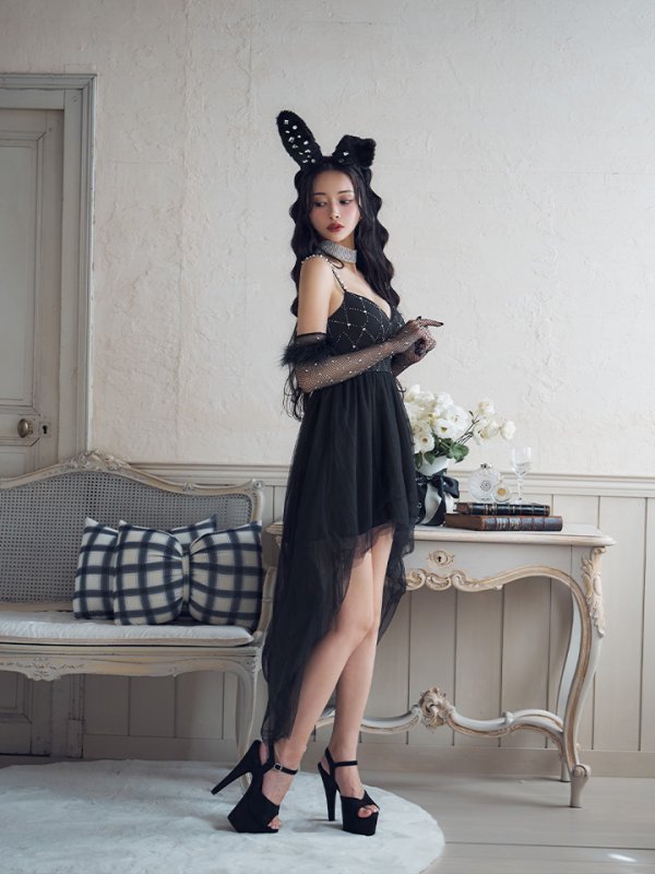 画像22: 【ハロウィン】 バニービジューフレアワンピース 【コスプレ5点セット】 【XS-Mサイズ/2カラー】[OF04] (22)