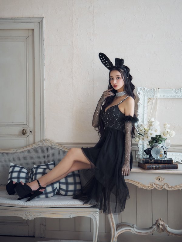 画像23: 【ハロウィン】 バニービジューフレアワンピース 【コスプレ5点セット】 【XS-Mサイズ/2カラー】[OF04] (23)