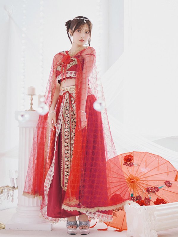 画像13: 【即日発送】アラビアンガール/アラジンコスプレセット【ハロウィン7点セット】【フリーサイズ/4カラー】[HC03] (13)