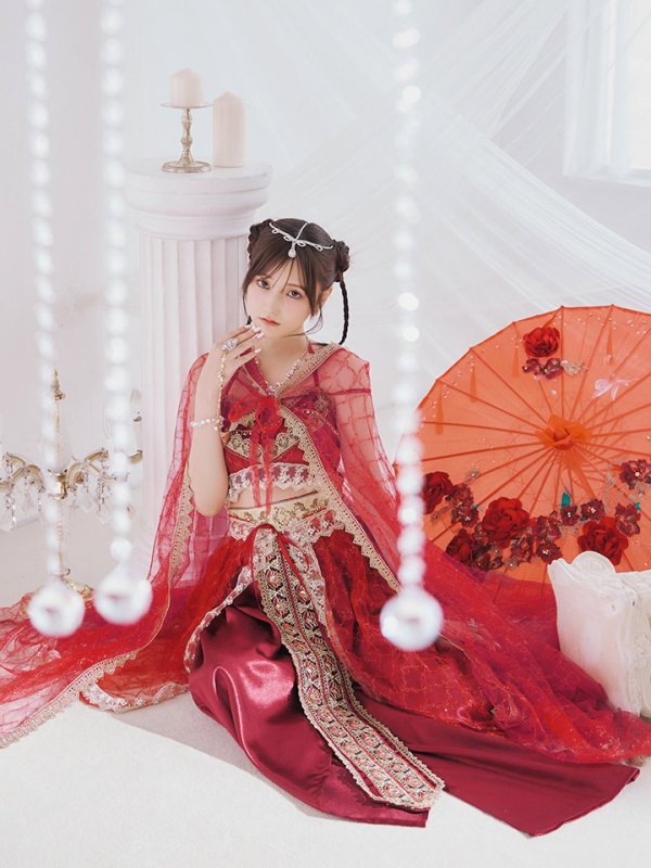 画像3: 【即日発送】アラビアンガール/アラジンコスプレセット【ハロウィン7点セット】【フリーサイズ/4カラー】[HC03] (3)