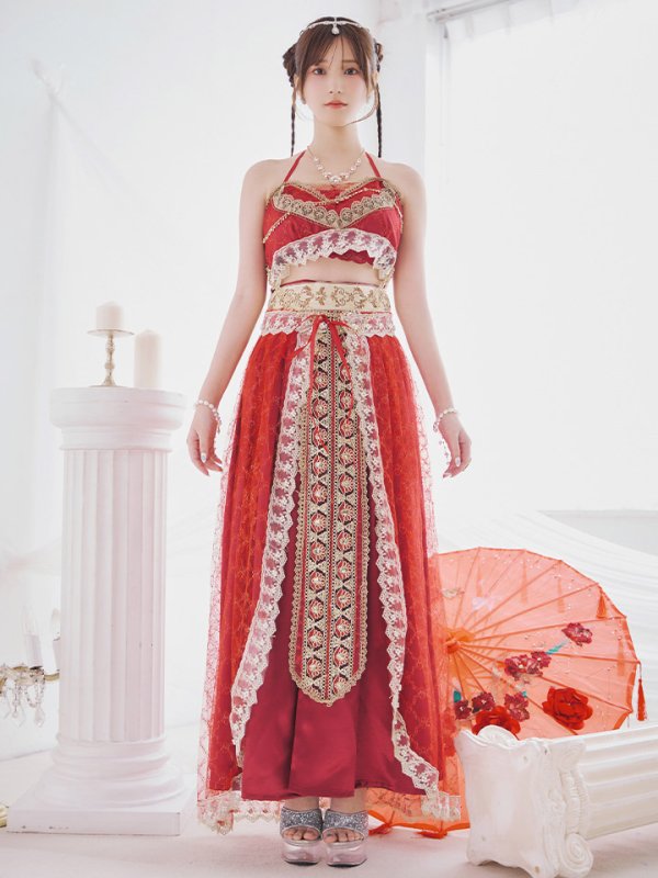 画像5: 【即日発送】アラビアンガール/アラジンコスプレセット【ハロウィン7点セット】【フリーサイズ/4カラー】[HC03] (5)