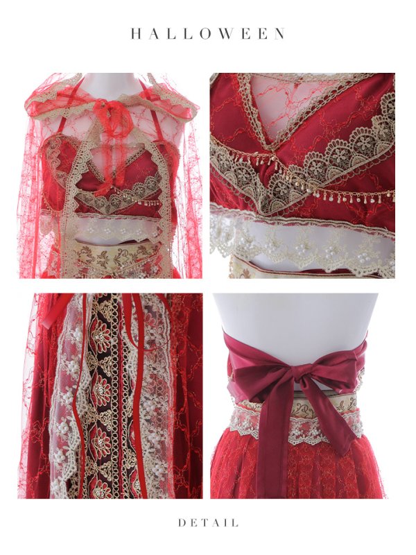 画像26: 【即日発送】アラビアンガール/アラジンコスプレセット【ハロウィン7点セット】【フリーサイズ/4カラー】[HC03] (26)