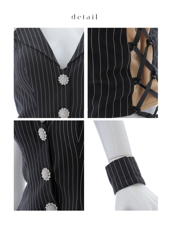 画像23: 【即日発送】【ハロウィン】 ストライプバニーセットアップ 【コスプレ6点セット】 【XS-Mサイズ/1カラー】[HC03] (23)