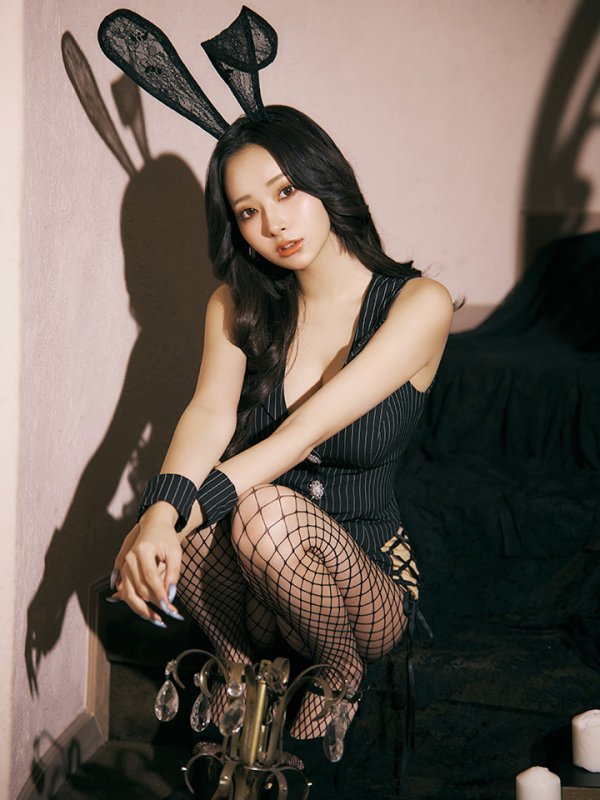 画像9: 【即日発送】【ハロウィン】 ストライプバニーセットアップ 【コスプレ6点セット】 【XS-Mサイズ/1カラー】[HC03] (9)