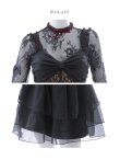 画像19: 【即日発送！】【ハロウィン】 黒猫シアーレースワンピース 【コスプレ5点セット】 【S-XLサイズ/1カラー】[YMT] (19)