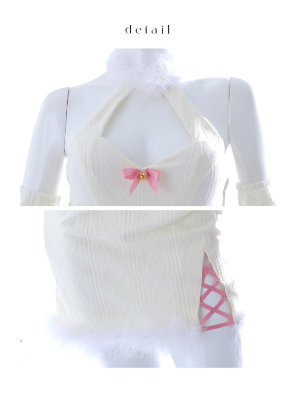 画像17: 【SALE!!】【即日発送！】【ハロウィン】白猫アメスリニットワンピース 【コスプレ3点セット】【XS-Lサイズ/1カラー】[HC03] (17)