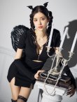 画像1: 【即日発送！】【ハロウィン】アームカバー付きデビルミニワンピ 【コスプレ5点セット】【XS-Lサイズ/1カラー】[YMT-H] (1)