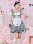 画像2: 【即日発送！】【ハロウィン】ギンガムチェックメイドワンピース 【コスプレ5点セット】[YMT] (2)