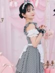画像6: 【即日発送！】【ハロウィン】ギンガムチェックメイドワンピース 【コスプレ5点セット】[YMT] (6)