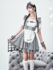 画像10: 【即日発送！】【ハロウィン】ギンガムチェックメイドワンピース 【コスプレ5点セット】[YMT] (10)